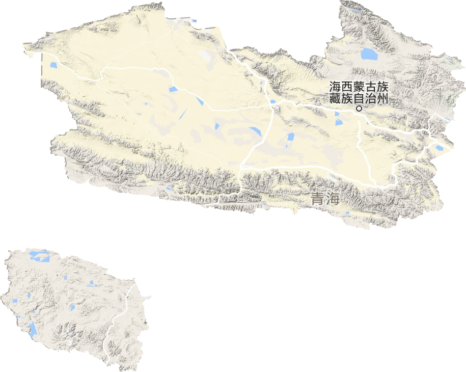 海西蒙古族藏族自治州地形图