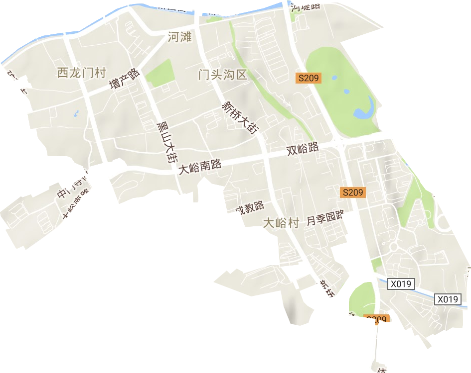 大峪街道地形图