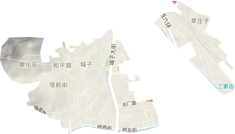 城子街道地形图