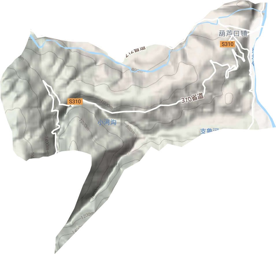 葫芦口镇地形图