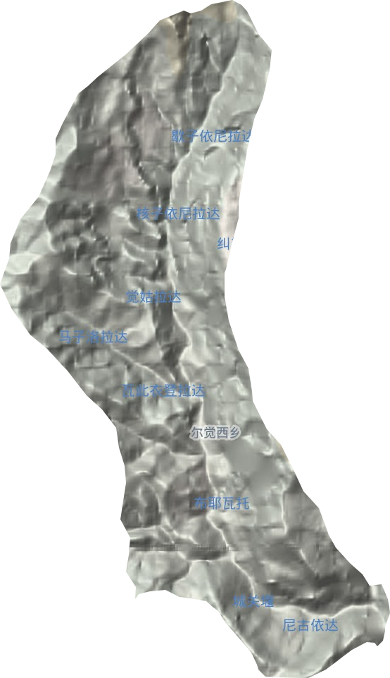尔觉西乡地形图