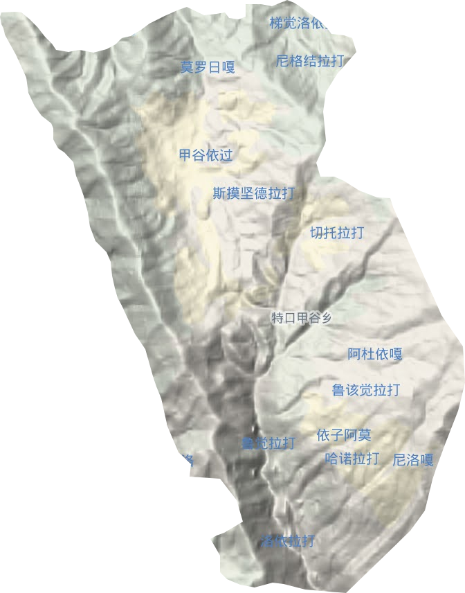 特口甲谷乡地形图