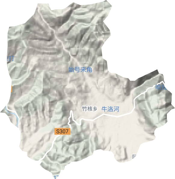 竹核乡地形图