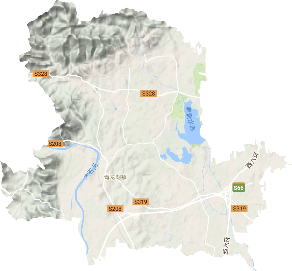 青龙湖镇地形图