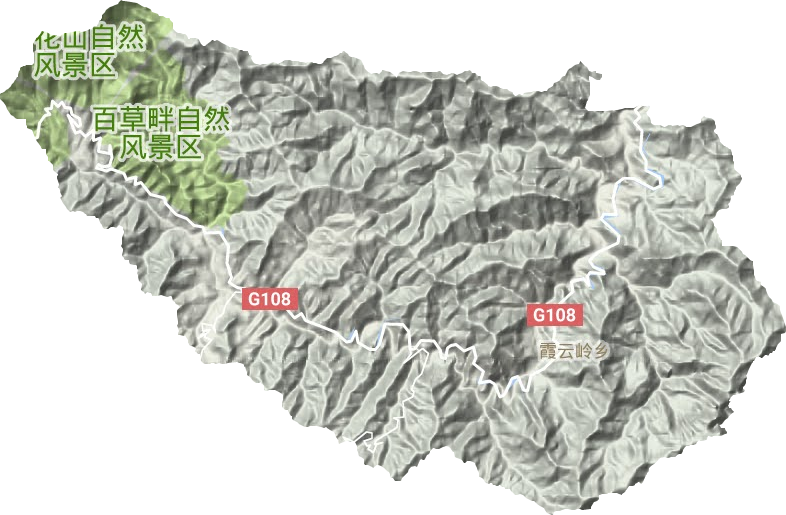 霞云岭乡地形图