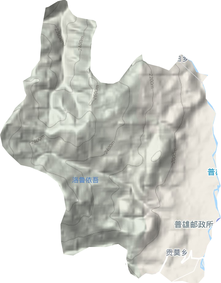 贡莫乡地形图