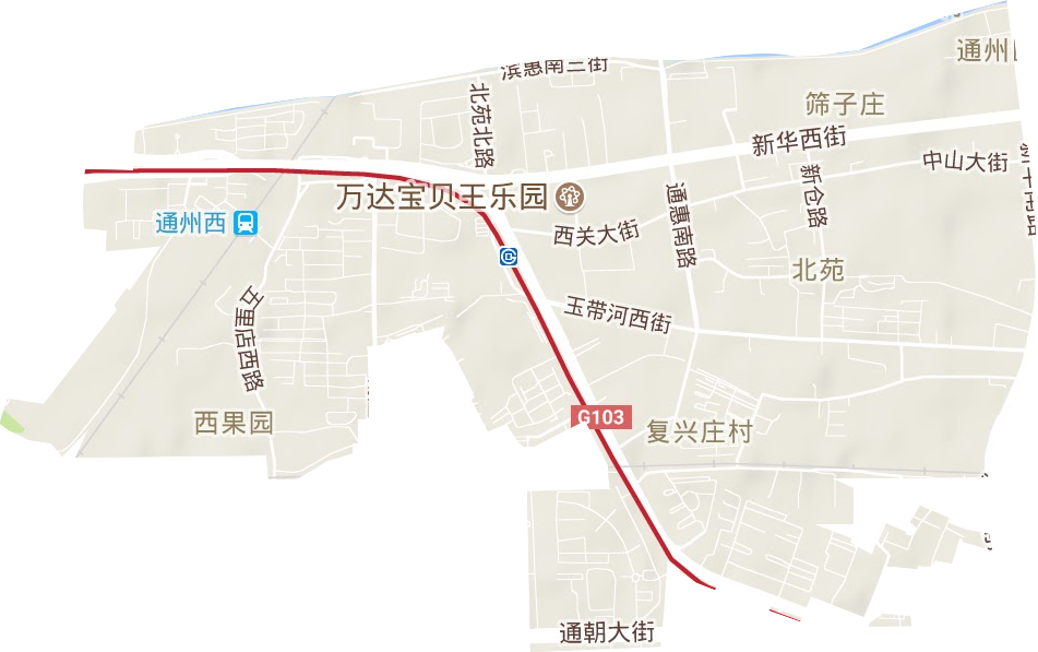 北苑街道地形图