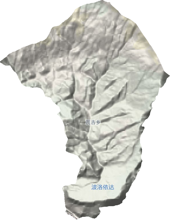 瓦古乡地形图