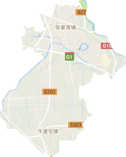 张家湾镇地形图