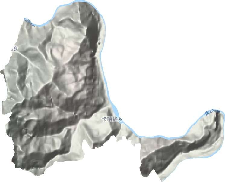 卡哈洛乡地形图