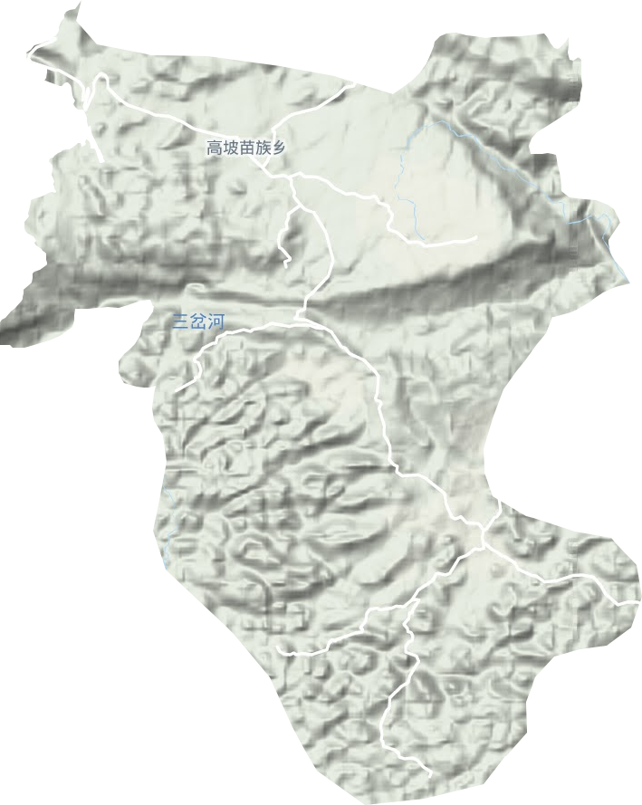 高坡苗族乡地形图
