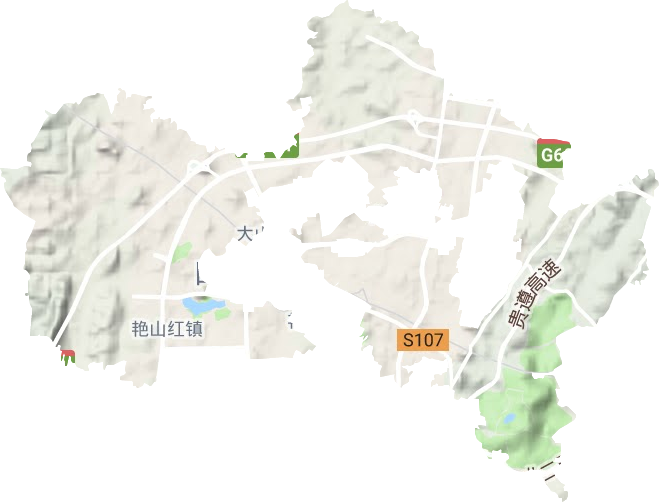 艳山红镇地形图