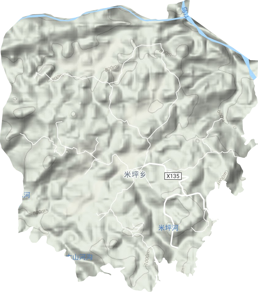 米坪乡地形图