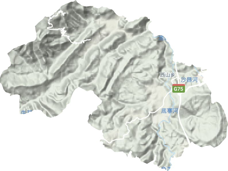 西山镇地形图