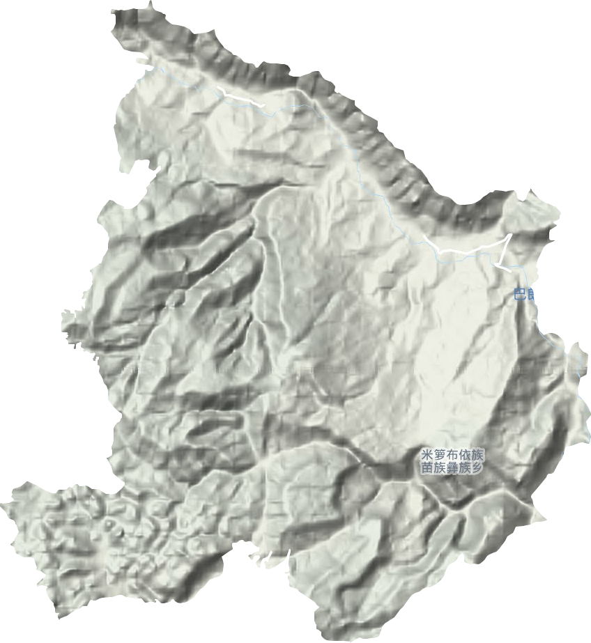 米箩布依族苗族彝族乡地形图