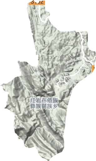 红岩布依族彝族苗族乡地形图