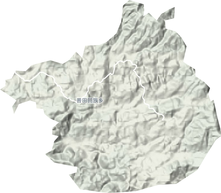 普田回族乡地形图