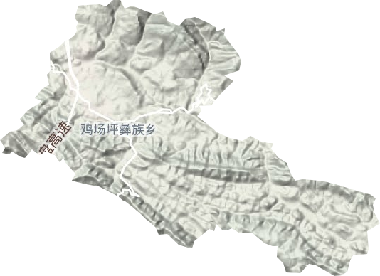 鸡场坪彝族乡地形图