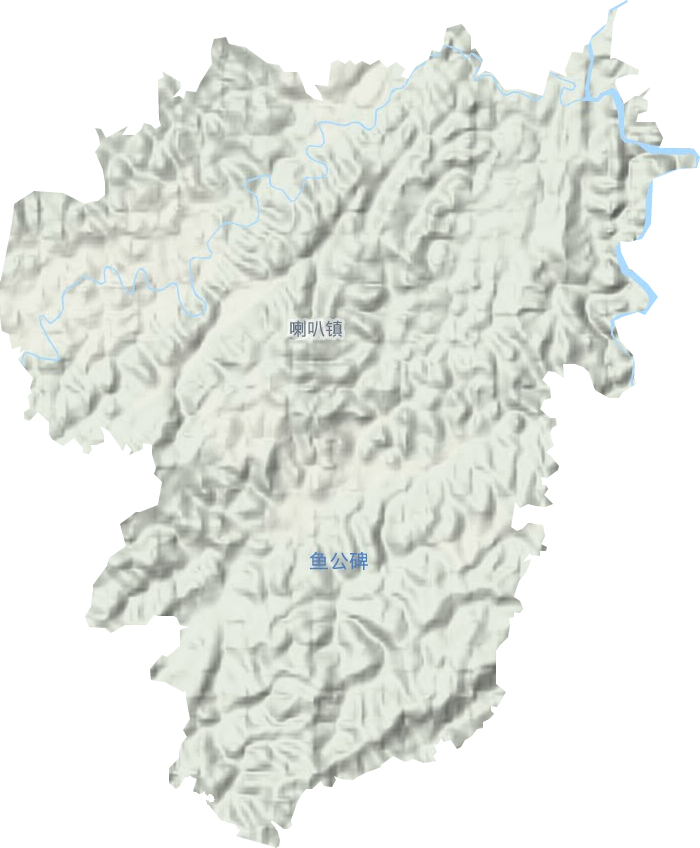 喇叭镇地形图