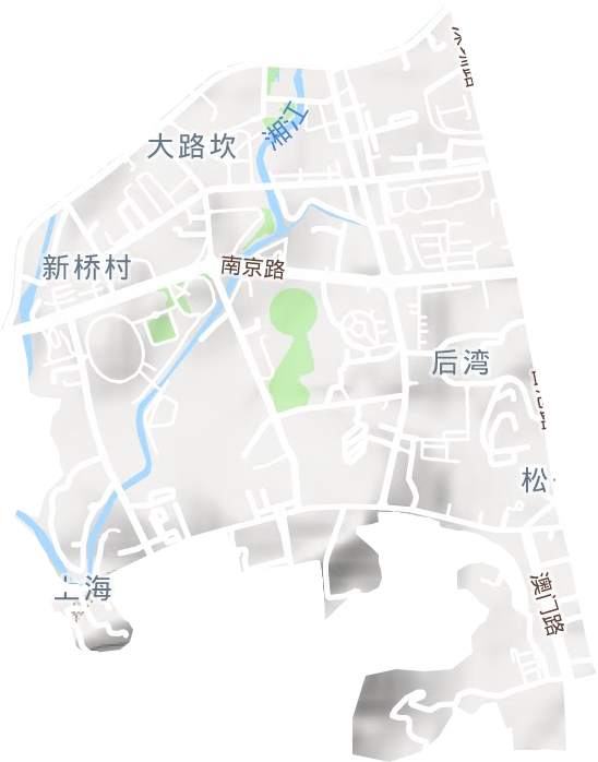 上海路街道地形图