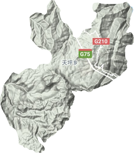 尧龙山镇地形图