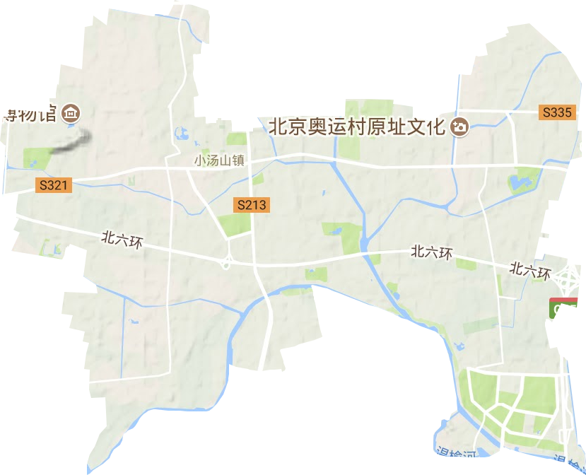 小汤山镇地形图