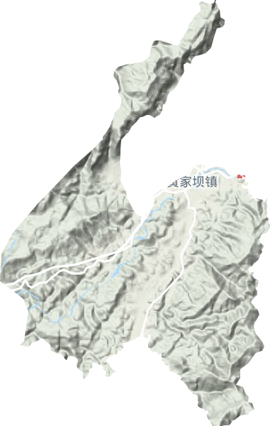 黄家坝镇地形图