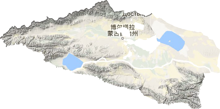 博尔塔拉蒙古自治州地形图