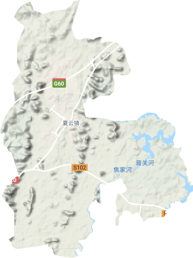 夏云镇地形图