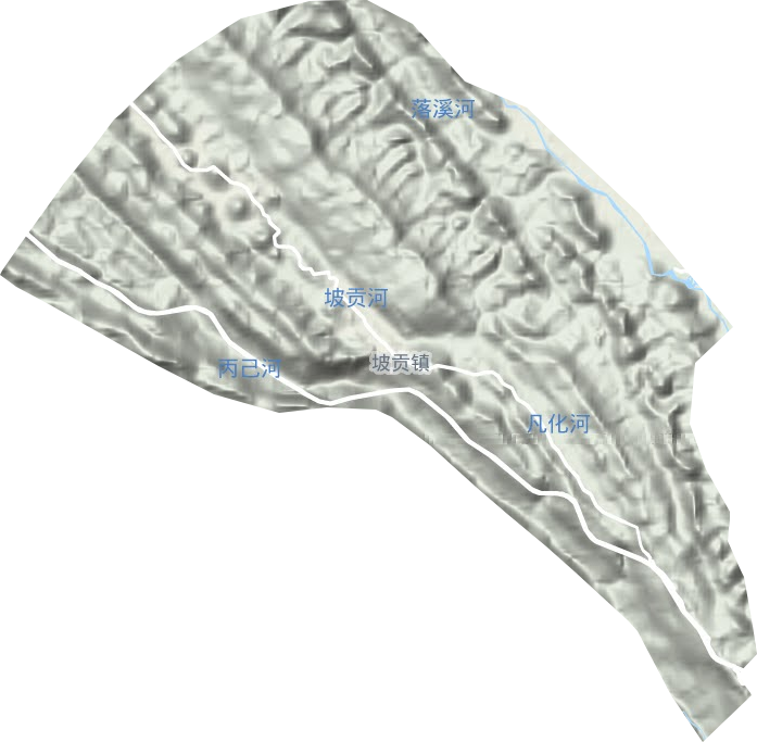 坡贡镇地形图