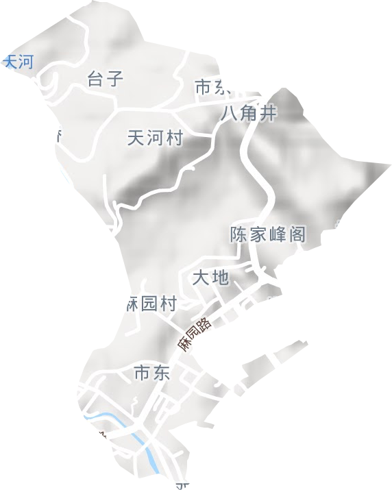 市东街道地形图