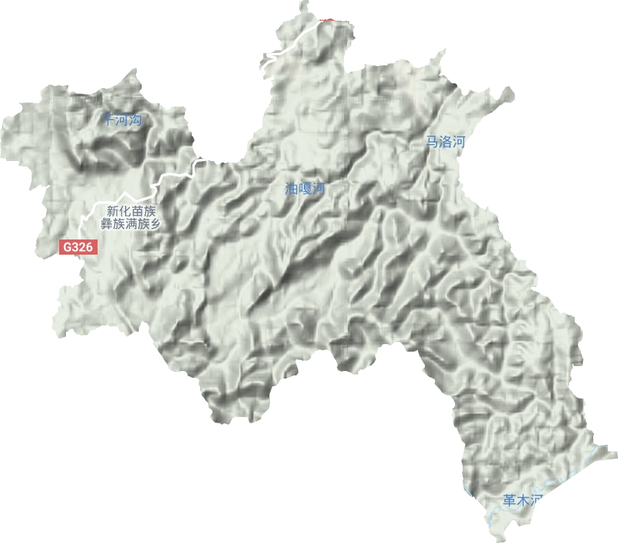 新化苗族彝族满族乡地形图