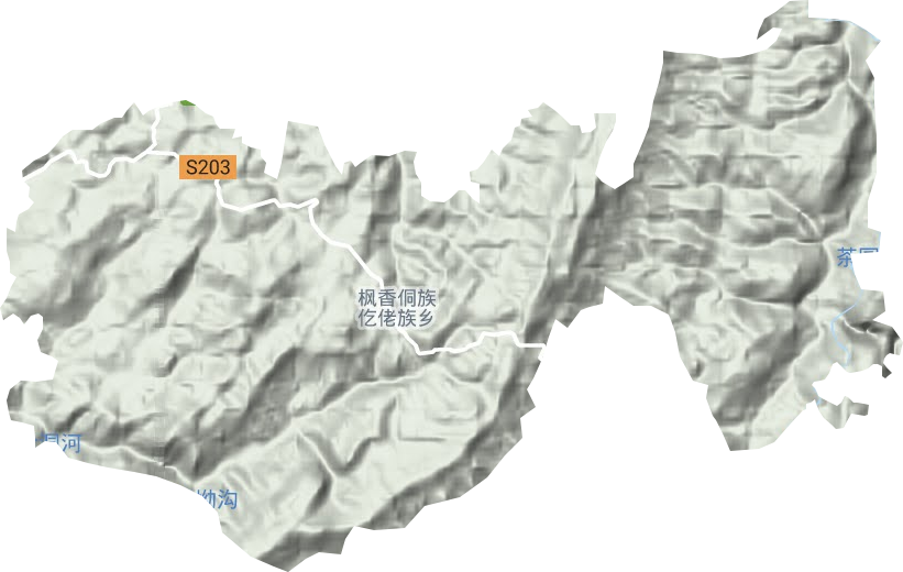 枫香乡地形图