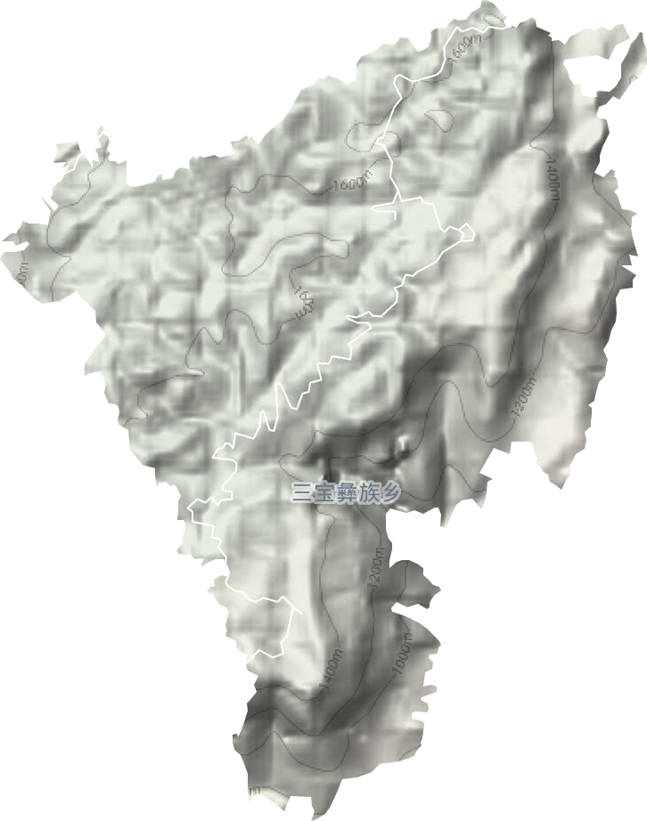 三宝彝族乡地形图