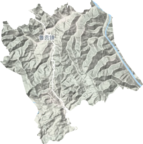 鲁贡镇地形图
