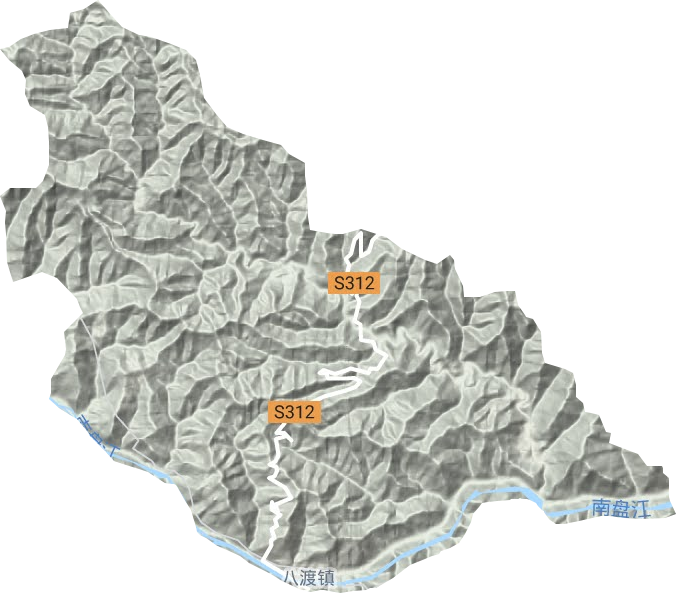 八渡镇地形图