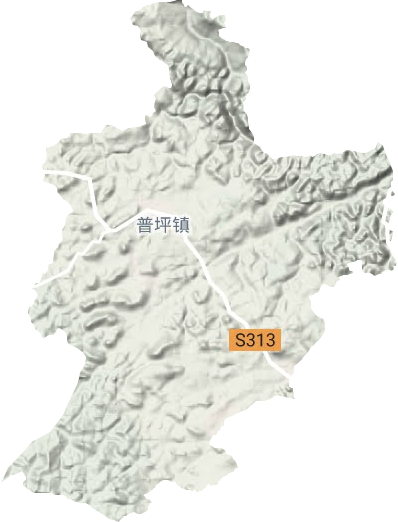 普坪镇地形图