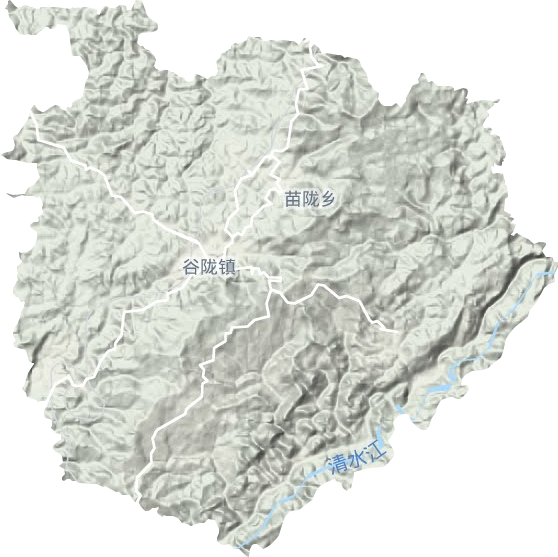 谷陇镇地形图