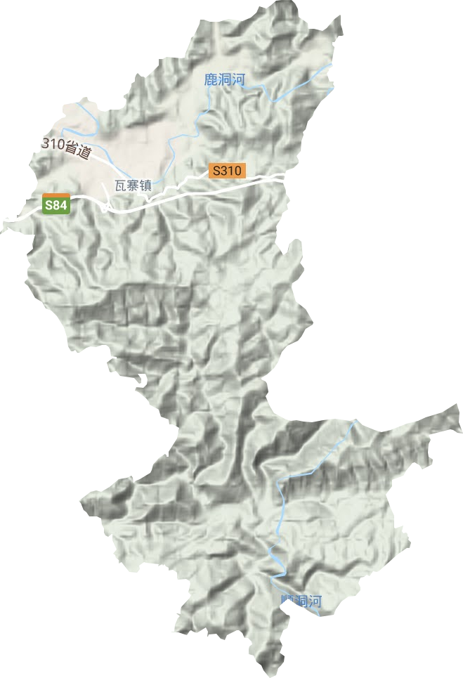 瓦寨镇地形图