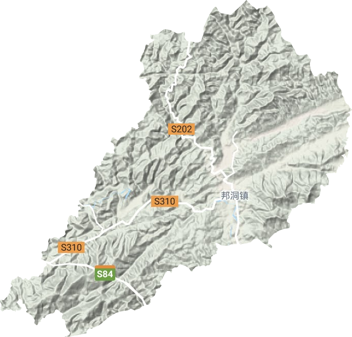 邦洞镇地形图