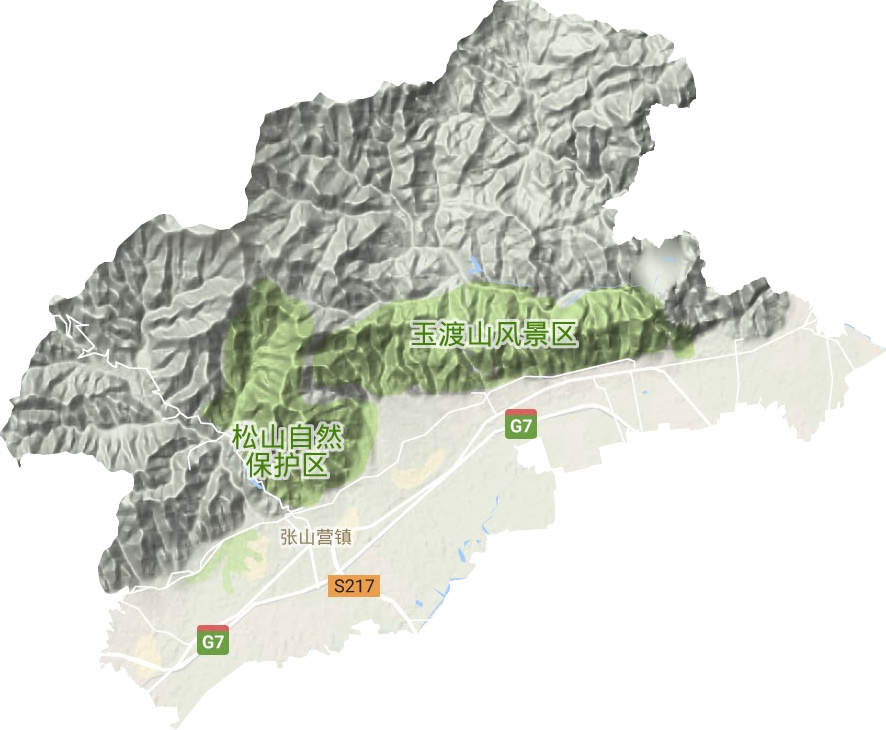 张山营镇地形图