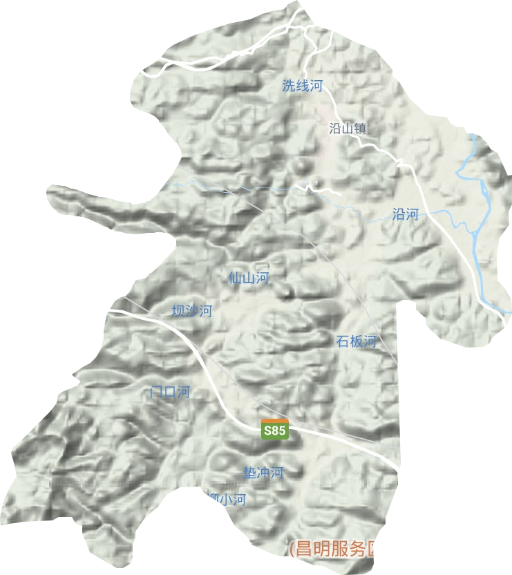 沿山镇地形图