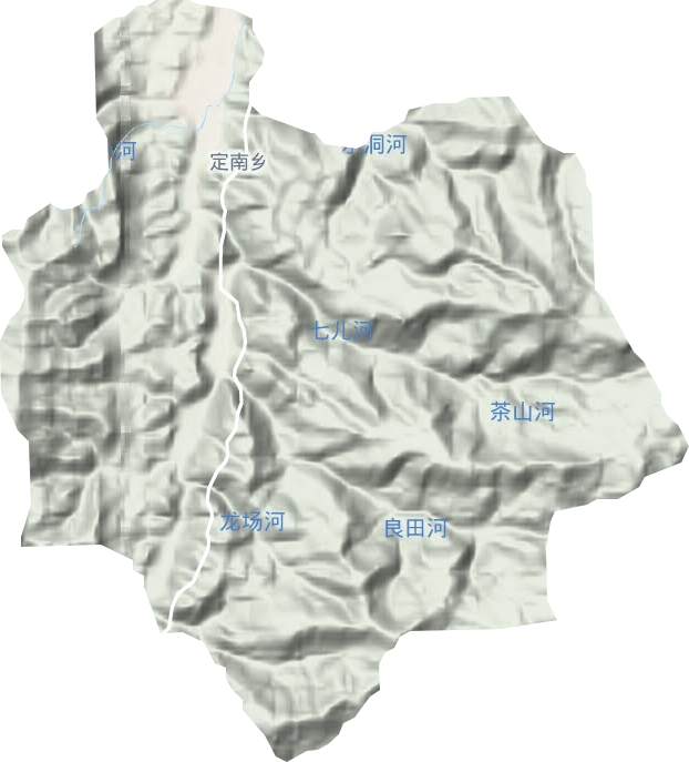 定南乡地形图