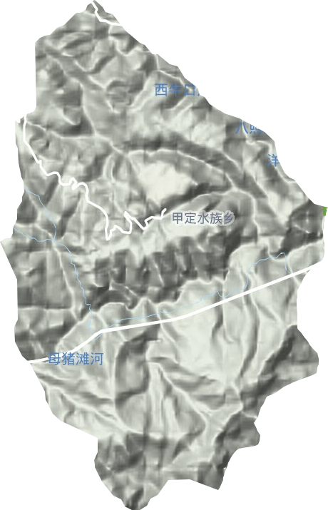 甲定水族乡地形图
