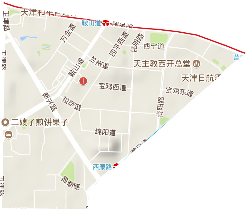 南营门街道地形图