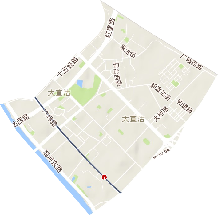 大直沽街道地形图
