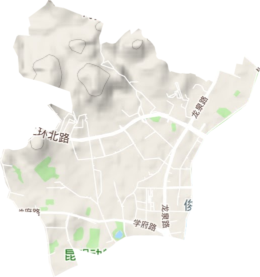 莲华街道地形图