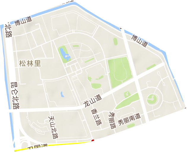 鲁山道街道地形图