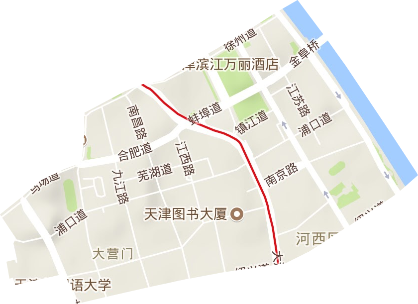 大营门街道地形图