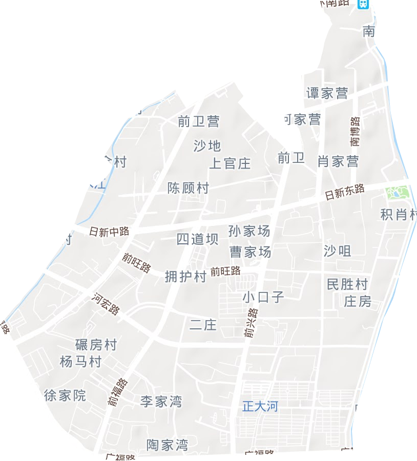 前卫街道地形图